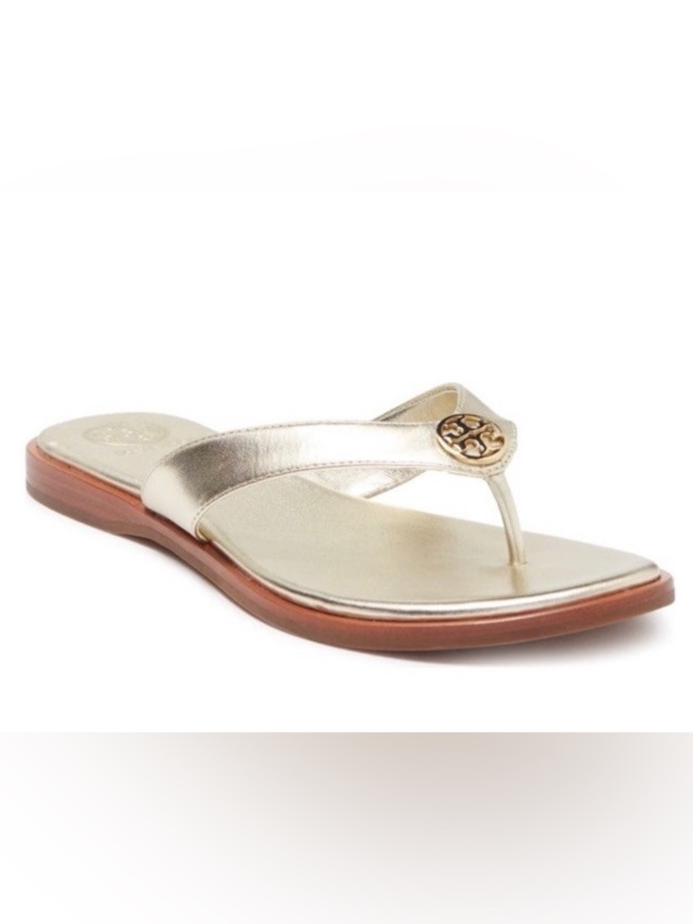 Tory Burch Spark Gold Leather Benton Sandals